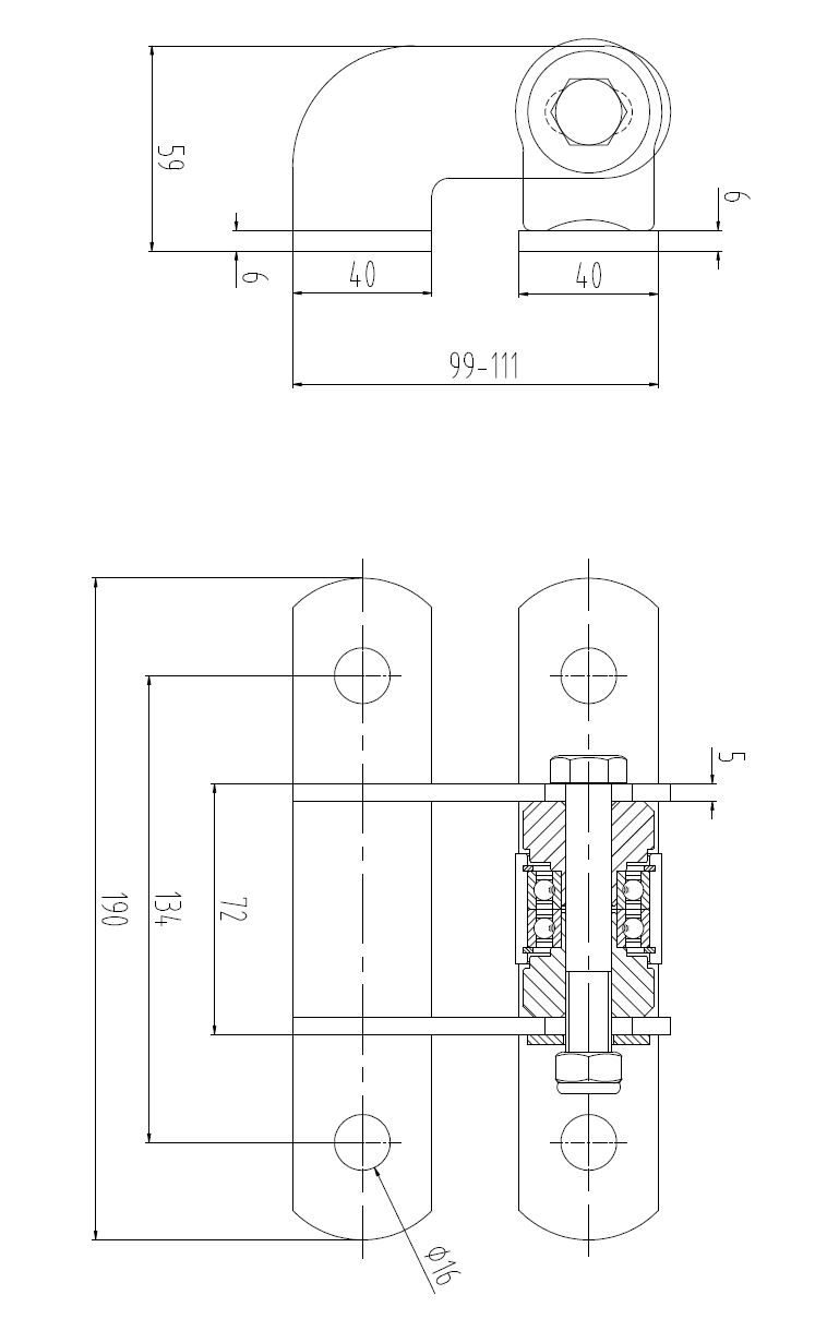 bolt on face mount double bearing hinge